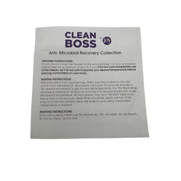 Clean Boss Anti Microbial Recovery Sleeves Hot Cold Therapy Wrap 2 Pack Black - Picture 7 of 7